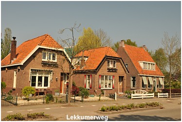 Landelijke huizen aan de Lekkumerweg